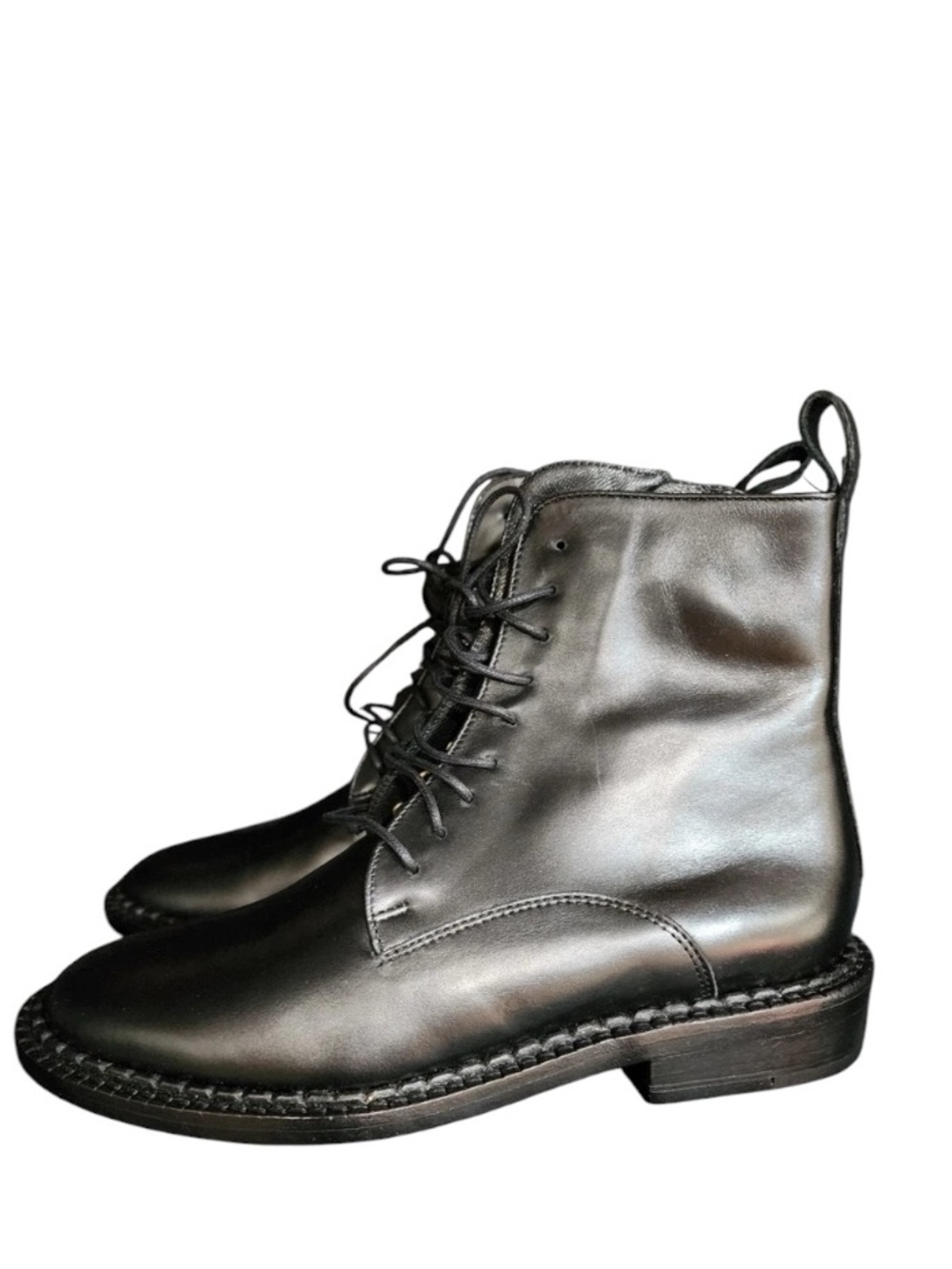 Robert Clergerie Jacen black Combat Boots Lace Up 36.5